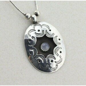 Sterling Silver Moonstone Liquid Beads Necklace 18 inch